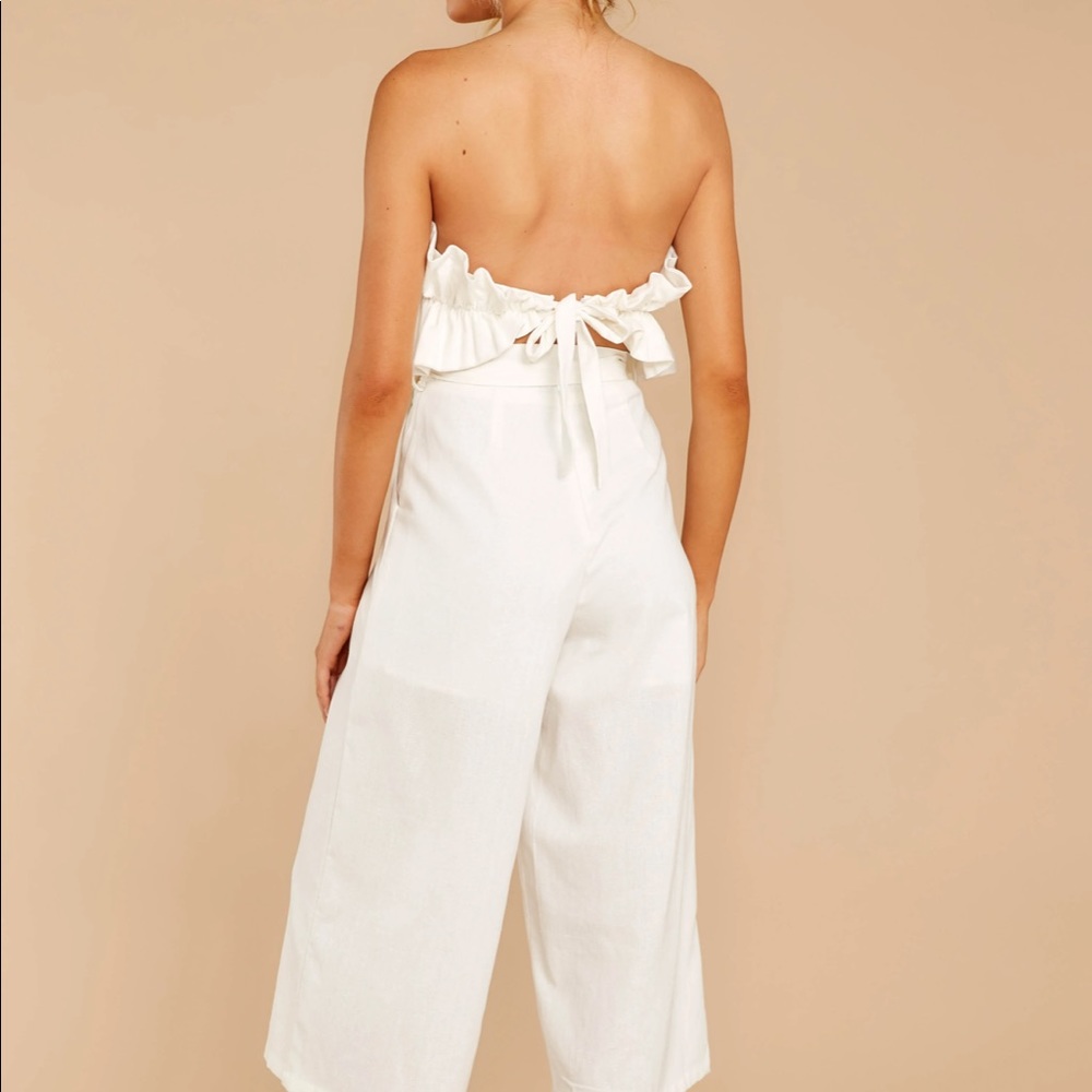 NWT Sold out white Red Dress Boutique Jumpsuit